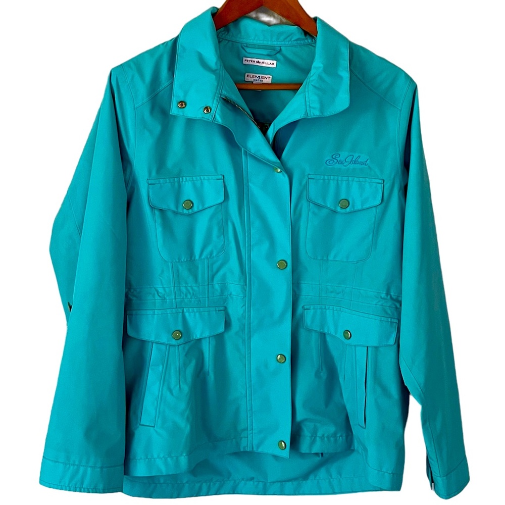Peter Millar Element Water Blue Waterproof Jacket Size Large